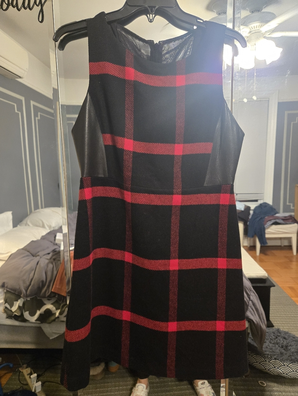 Alice + Olivia Dress Jolie Leather Plaid